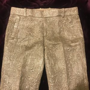 J. Crew Metallic Brocade Pants